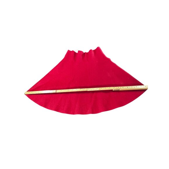 Red Knit Flared Skirt By Esley Size M - Picture 6 of 7